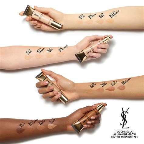 ysl touche eclat all in one glow foundation swatch|touche eclat colour chart.